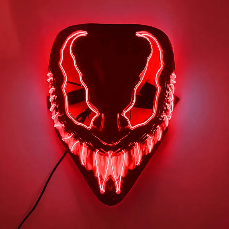 Świecąca Maska LED Halloween – Krzyk / Venom / Skorpion – Cosplay, Maskarada, Impreza