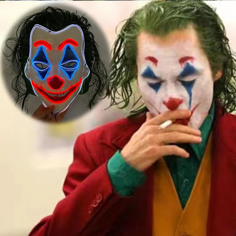 Świecąca Maska LED EL – Neon, Anime, Horror – Cosplay, Halloween, Maskarada, Karnawał