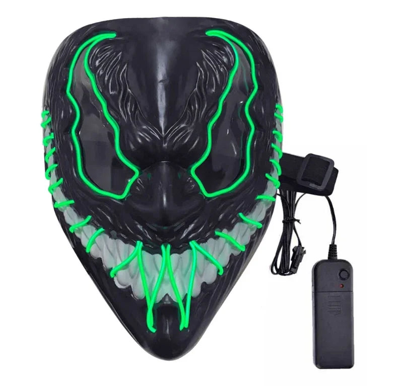 Świecąca Maska LED Halloween – Krzyk / Venom / Skorpion – Cosplay, Maskarada, Impreza