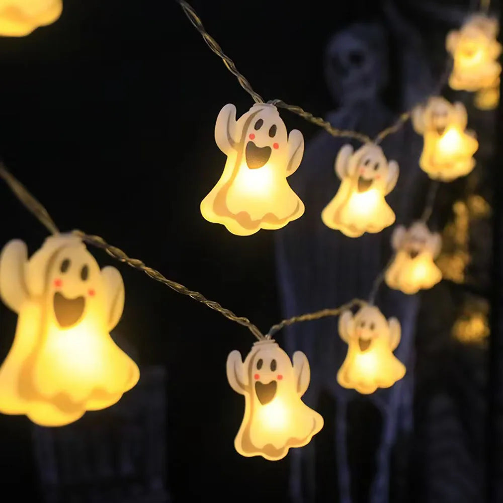 Dekoracyjne Lampki LED Halloween – Dynia, Duch, Pajęczyna – Latarnie na Zewnątrz i do Domu
