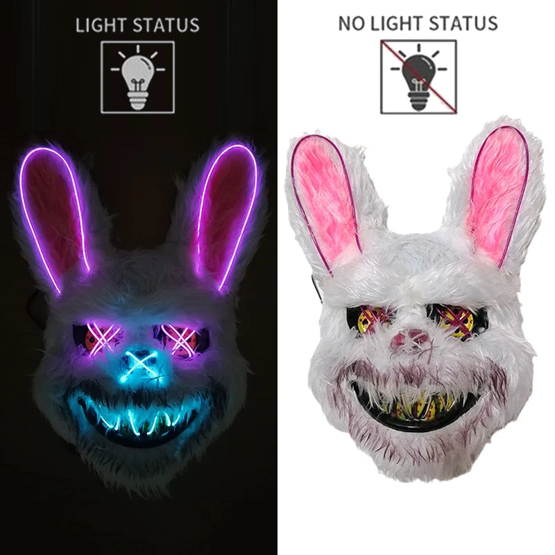 Świecąca Maska LED EL – Neon, Anime, Horror – Cosplay, Halloween, Maskarada, Karnawał