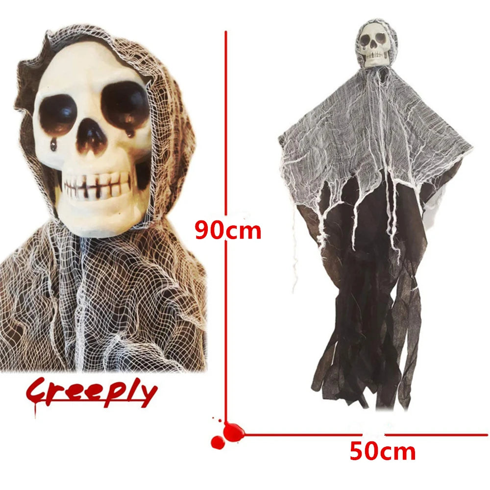 Halloweenowa Wisząca Czaszka – Dekoracja na Imprezę, Bar i Dom na Halloween