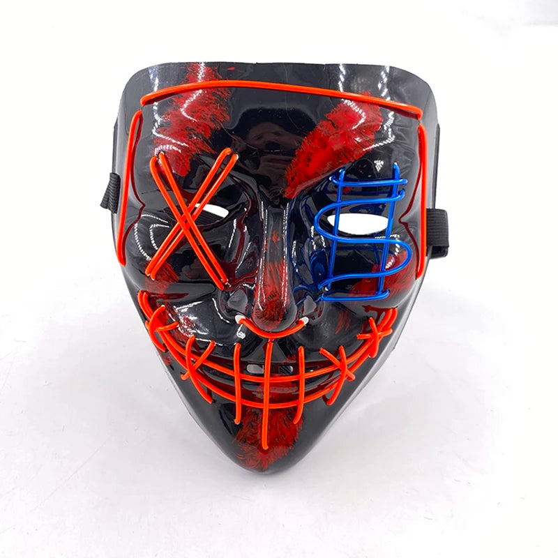 Świecąca Maska LED EL – Neon, Anime, Horror – Cosplay, Halloween, Maskarada, Karnawał