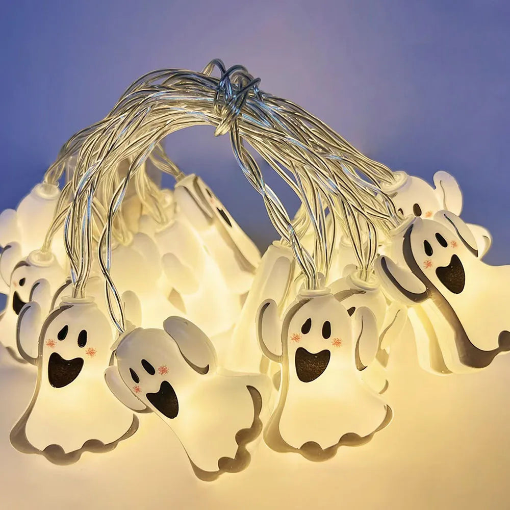 Dekoracyjne Lampki LED Halloween – Dynia, Duch, Pajęczyna – Latarnie na Zewnątrz i do Domu