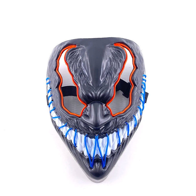 Świecąca Maska LED EL – Neon, Anime, Horror – Cosplay, Halloween, Maskarada, Karnawał